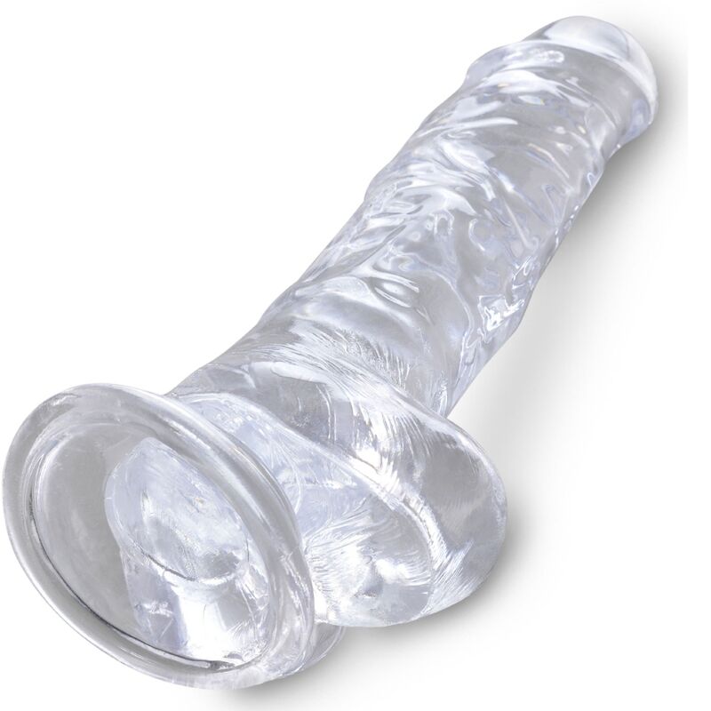 KING COCK - CLEAR REALISTISCHER PENIS MIT EIEREN 16.5 CM TRANSPARENT Produktansicht und Details