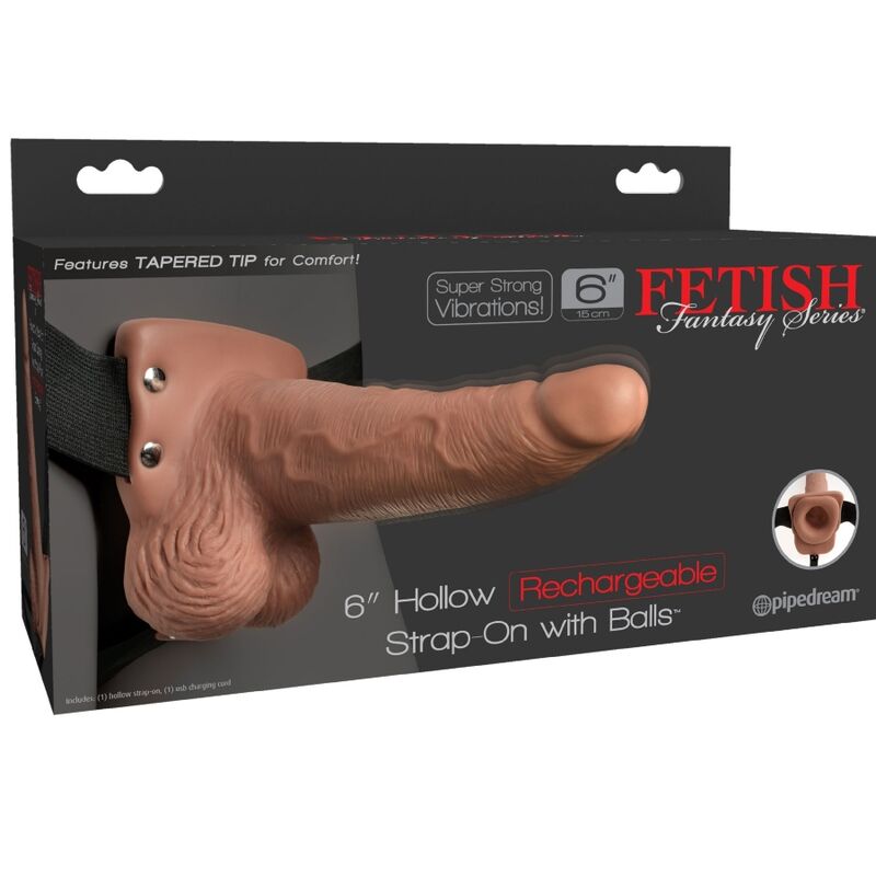 FETISH FANTASY SERIES - VERSTELLBARES GURT REALISTISCHER PENIS MIT WIEDERAUFLADBAREN HODEN UND VIBRATOR 15 CM – realistischer Dildo Bild 12
