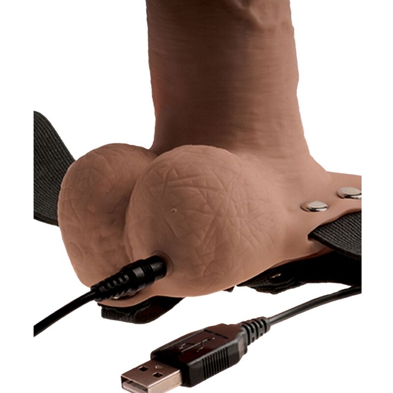 FETISH FANTASY SERIES - VERSTELLBARES GURT REALISTISCHER PENIS MIT WIEDERAUFLADBAREN HODEN UND VIBRATOR 15 CM – realistischer Dildo Bild 6