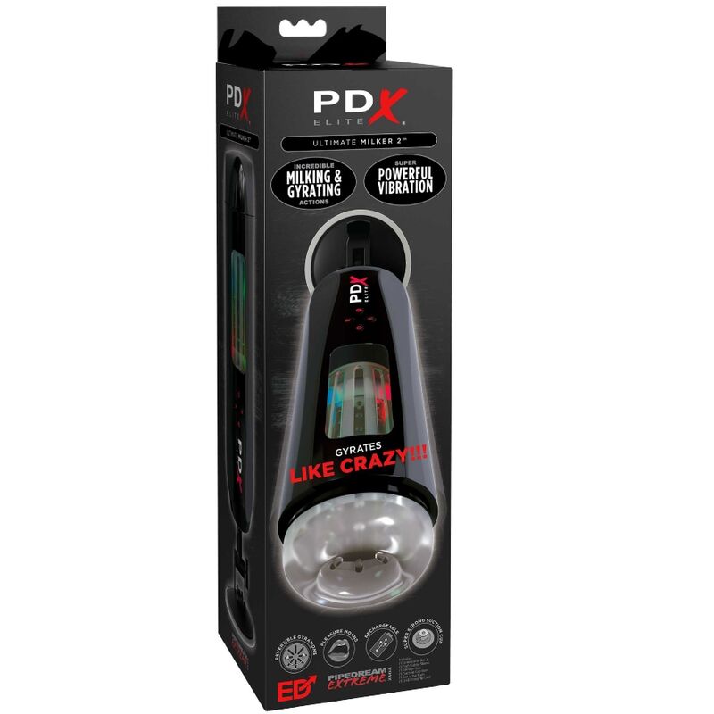 PDX ELITE - STROKER ULTIMATE MILKER 2 ROTIEREND & VIBRATOR hochwertiges Intimtoy