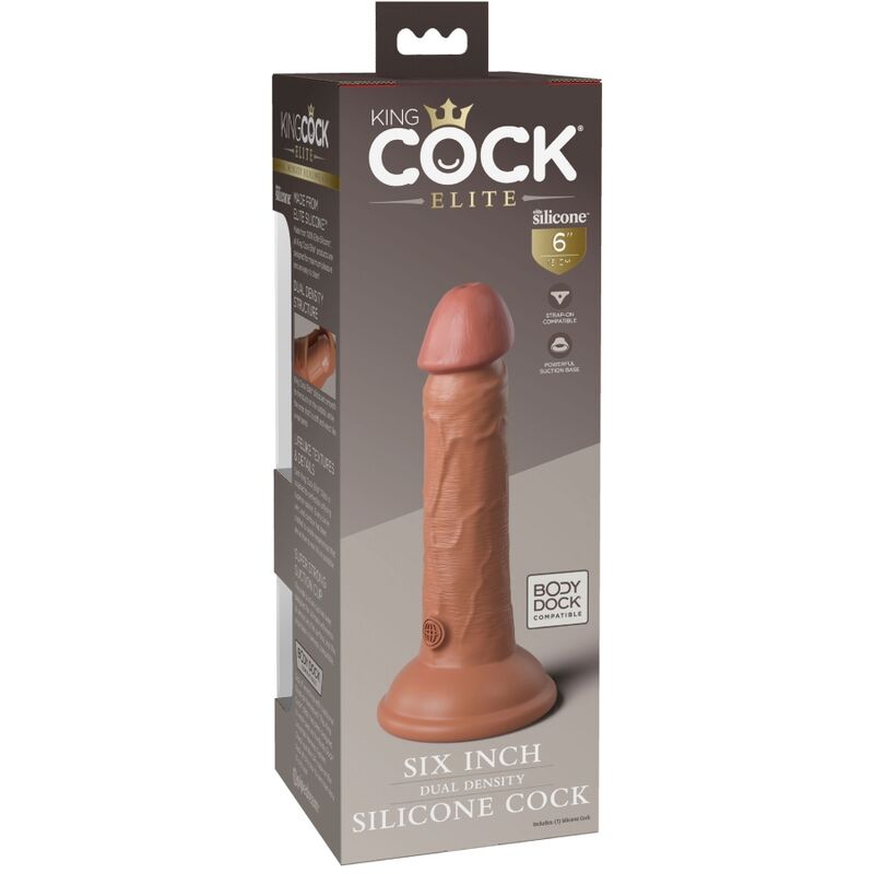 KING COCK - ELITE REALISTISCHER SILIKONDILDO 15.2 CM KARAMELL – realistischer Dildo Bild 9