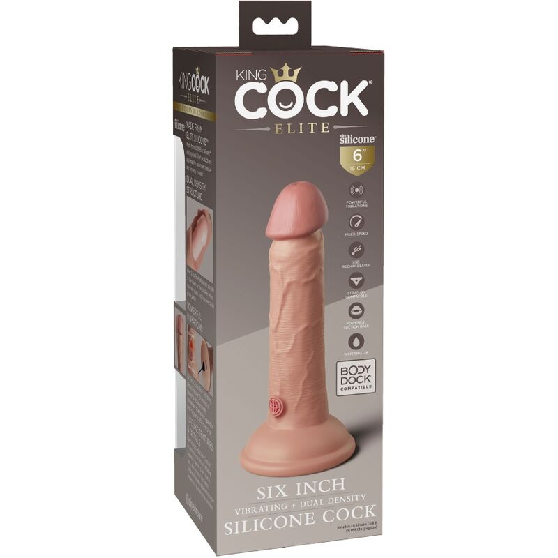 KING COCK - ELITE REALISTISCHER DILDO MIT VIBRATION UND SILIKON 15.2 CM – realistischer Dildo Bild 14