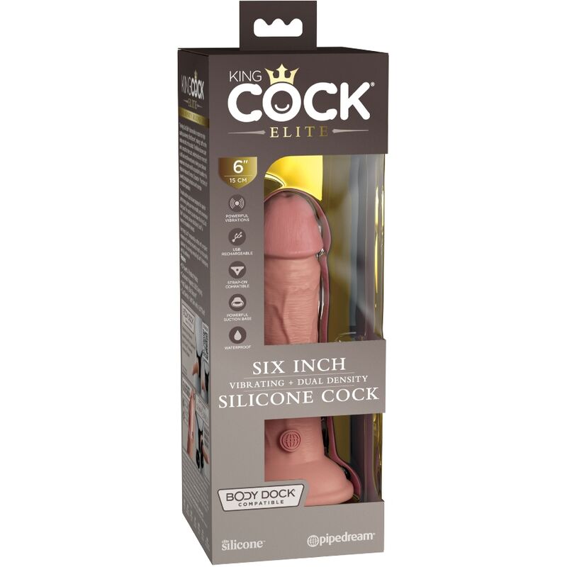KING COCK - ELITE REALISTISCHER DILDO MIT VIBRATION UND SILIKON 15.2 CM – realistischer Dildo Bild 12