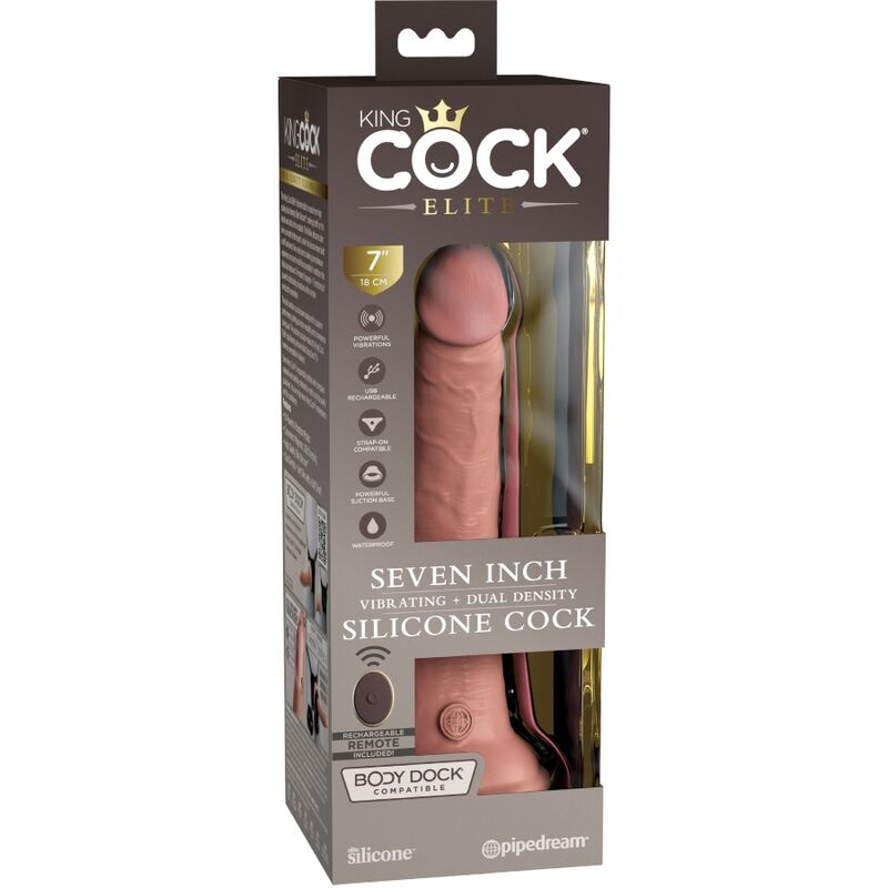 KING COCK - ELITE REALISTISCHER DILDO VIBRATOR & SILIKON FERNBEDIENUNG 17.8 CM – realistischer Dildo Bild 12
