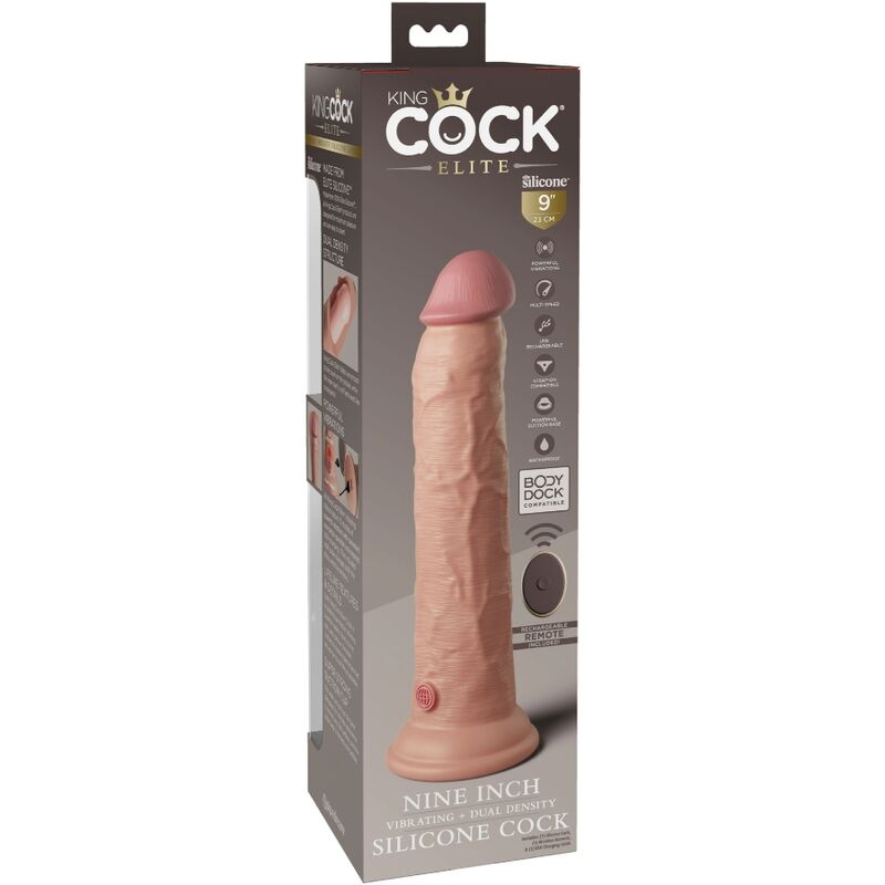 King Cock Elite Realistischer Dildo 23 cm – Vibrator mit Fernbedienung & Silikon – realistischer Dildo Bild 16