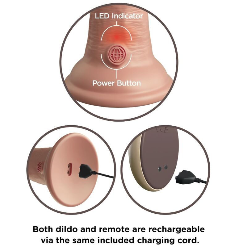 King Cock Elite Realistischer Dildo 23 cm – Vibrator mit Fernbedienung & Silikon – realistischer Dildo Bild 6