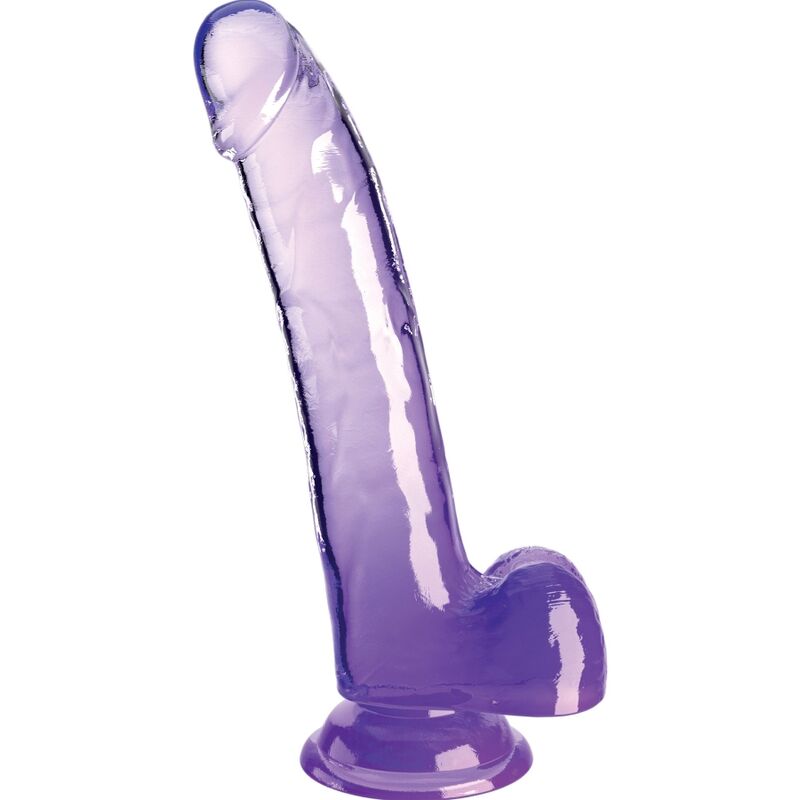 King Cock Clear Dildo 20,3 cm – Lila mit Hoden und Saugnapf Dildo diskret online kaufen