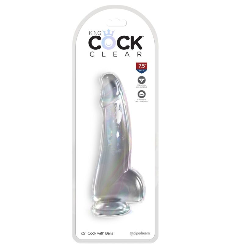 KING COCK - CLEAR DILDO MIT HODEN 15.2 CM TRANSPARENT für sinnliche und diskrete Momente