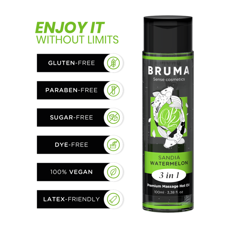 BRUMA Premium Massageöl Wassermelone – Wärmeeffekt 100 ml
