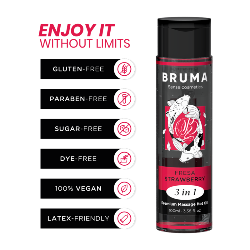 BRUMA Premium Massageöl Erdbeere – Wärmeeffekt 100 ml bei Secret Pulse im Erotikshop