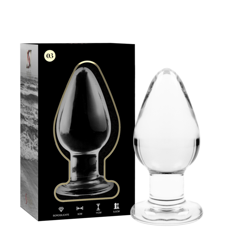 NEBULA SERIES BY IBIZA - MODELL 3 ANALPLUG BOROSILIKATGLAS TRANSPARENT 11 CM -O- 5 CM Analplug diskret online kaufen