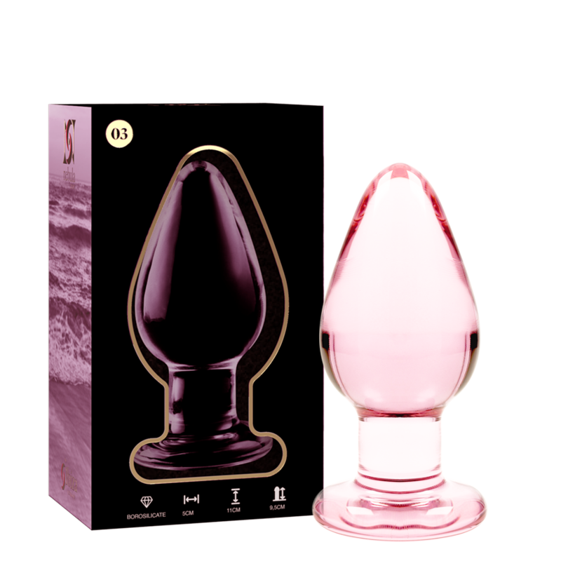 NEBULA SERIES BY IBIZA - MODELL 3 ANALPLUG BOROSILIKATGLAS ROSA 11 CM -O- 5 CM – Analplug Bild 1