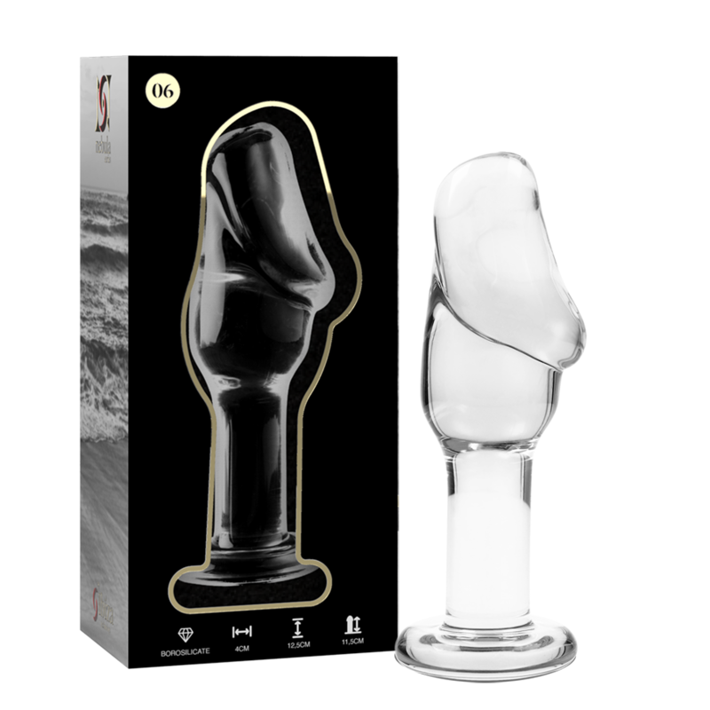 NEBULA SERIES BY IBIZA - MODELL 6 ANALPLUG BOROSILIKATGLAS KLAR 12.5 CM -O- 4 CM – Analplug Bild 1