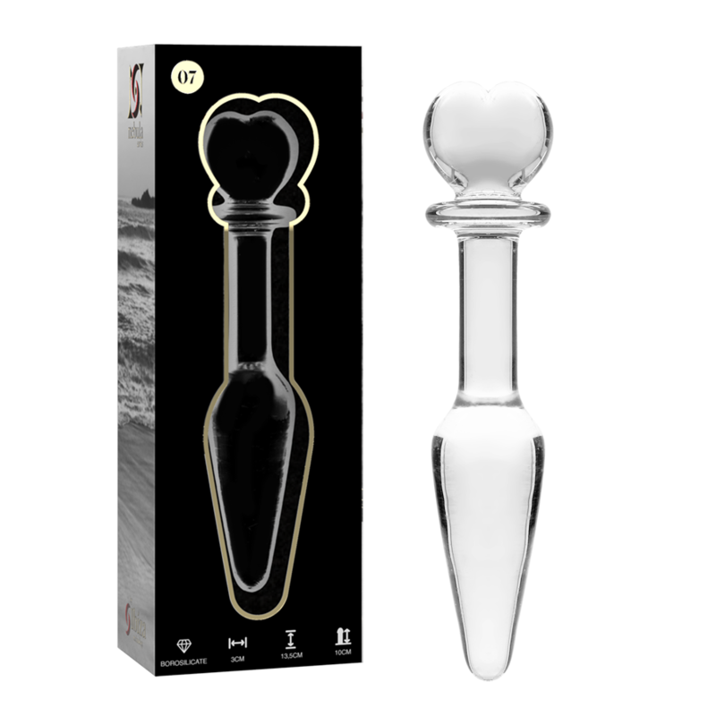 NEBULA SERIES BY IBIZA - MODEL 7 ANALPLUG BOROSILIKATGLAS KLAR 13.5 CM -O- 3 CM – Analplug Bild 2