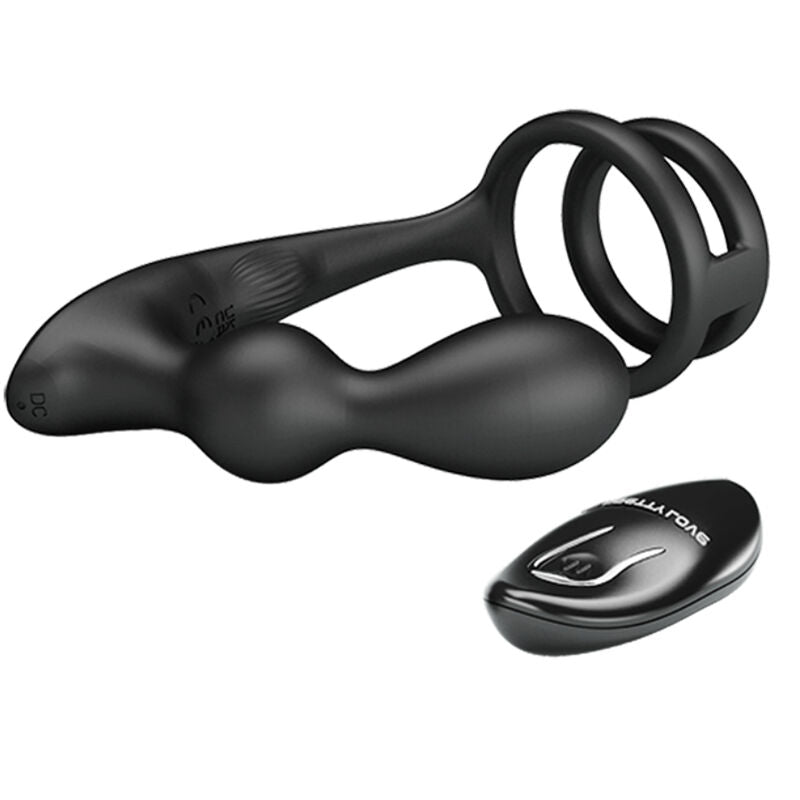 PRETTY LOVE - MARSHALL PENISRING MIT VIBRATORISCHEM ANALPLUG MIT FERNBEDIENUNG – Penisring Bild 7