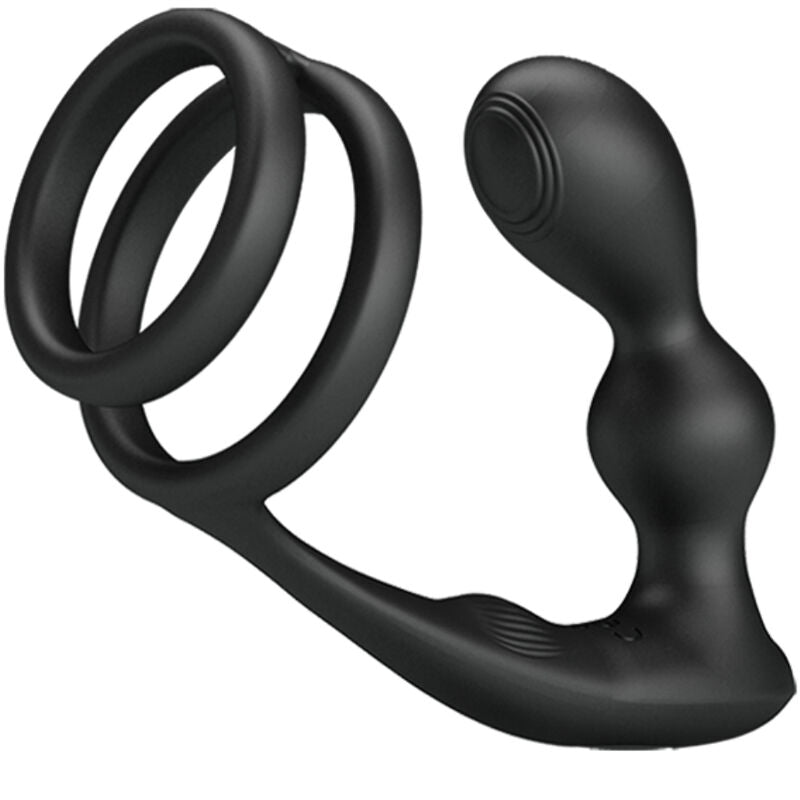 PRETTY LOVE - MARSHALL PENISRING MIT VIBRATORISCHEM ANALPLUG MIT FERNBEDIENUNG – Penisring Bild 1
