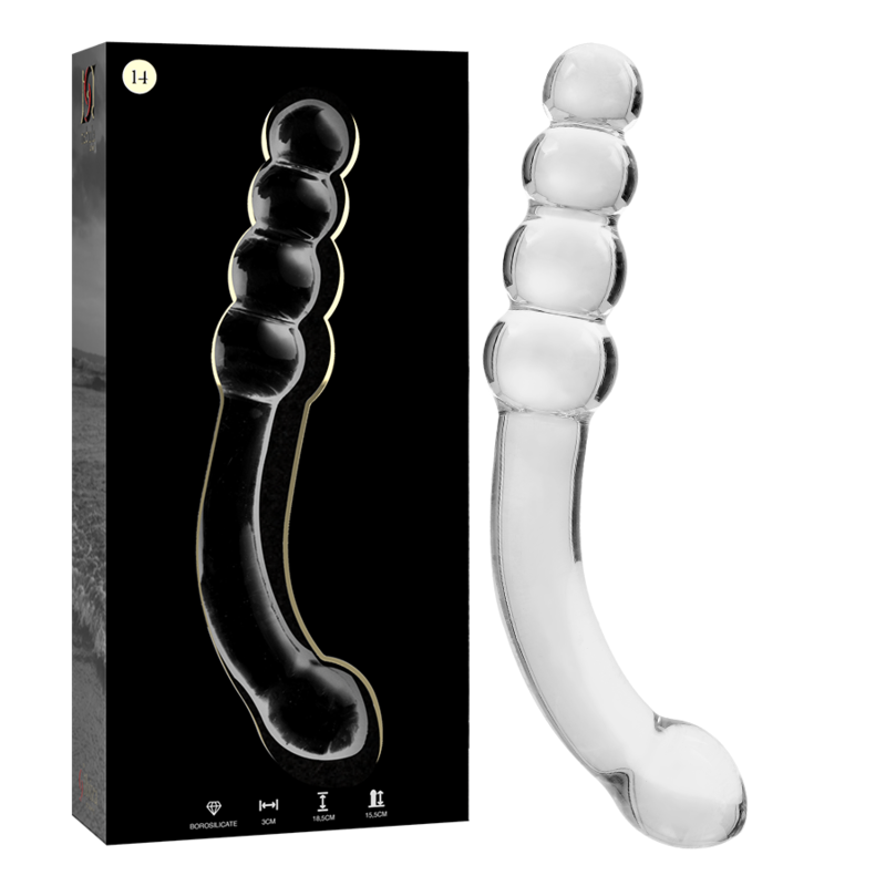 NEBULA SERIES BY IBIZA - MODELL 14 DILDO BOROSILIKATGLAS KLAR 18.5 CM -O- 3 CM – Dildo Bild 2
