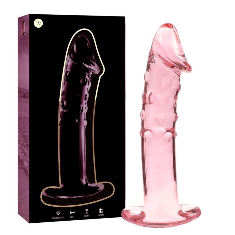 NEBULA Series by Ibiza – Modell 19 Dildo aus Borosilikatglas, Rosa, 18,5 cm Produktansicht und Details