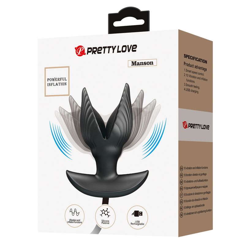 PRETTY LOVE - AUFBLASBARER & WIEDERAUFLADBARER ANALPLUG für sinnliche und diskrete Momente