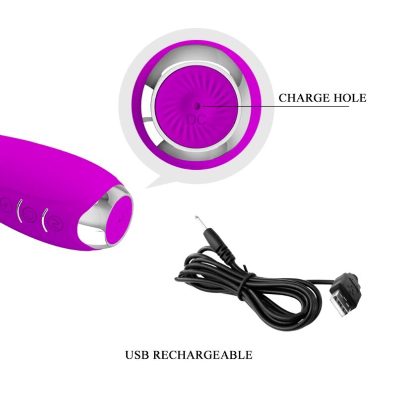 PRETTY LOVE - HECTOR WIEDERAUFLADBARER ELEKTROSCHOCK-VIBRATOR WASSERDICHT LILA – Vibrator Bild 14