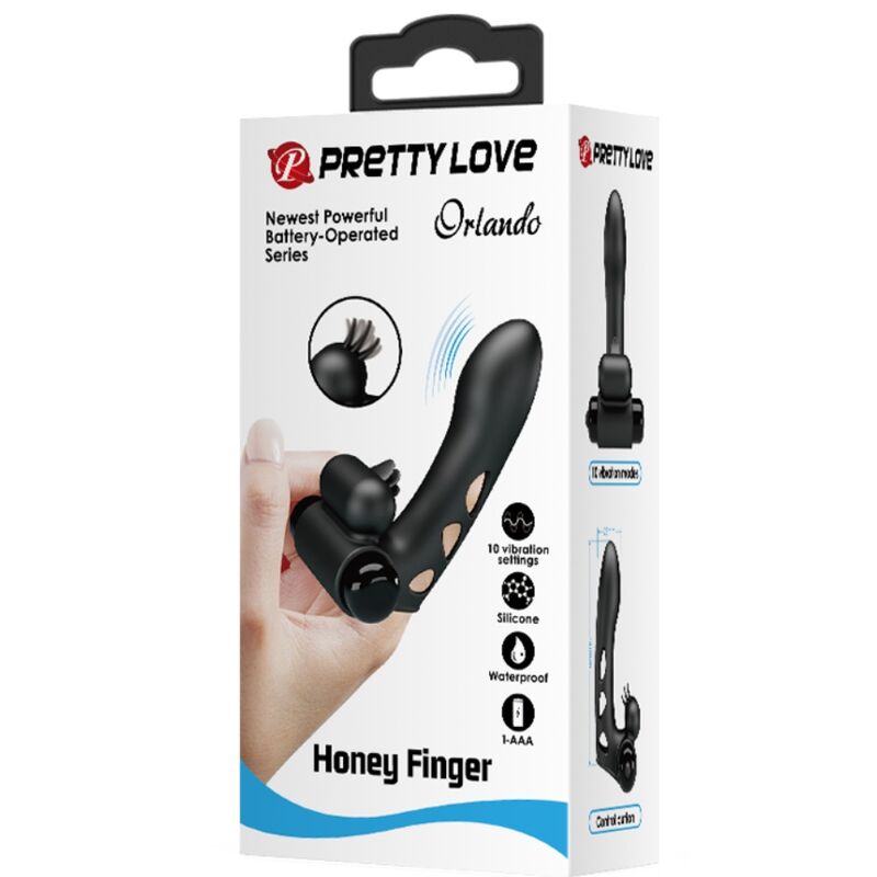 PRETTY LOVE - ORLANDO SCHWARZE VIBRATOR-FINGERHÜLLE – Fingervibrator Bild 17