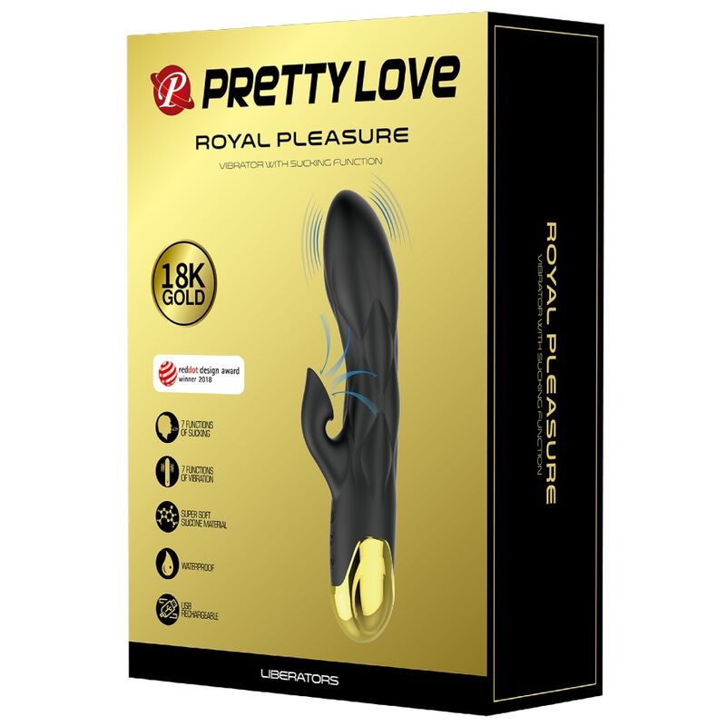 PRETTY LOVE - SCHWARZER WIEDERAUFLADBARER, VERGOLDETER LUXUSVIBRATOR – Vibrator Bild 13