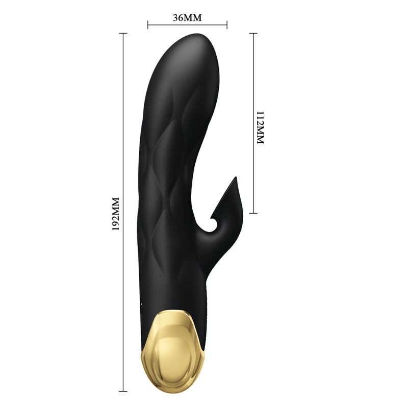 PRETTY LOVE - SCHWARZER WIEDERAUFLADBARER, VERGOLDETER LUXUSVIBRATOR – Vibrator Bild 8