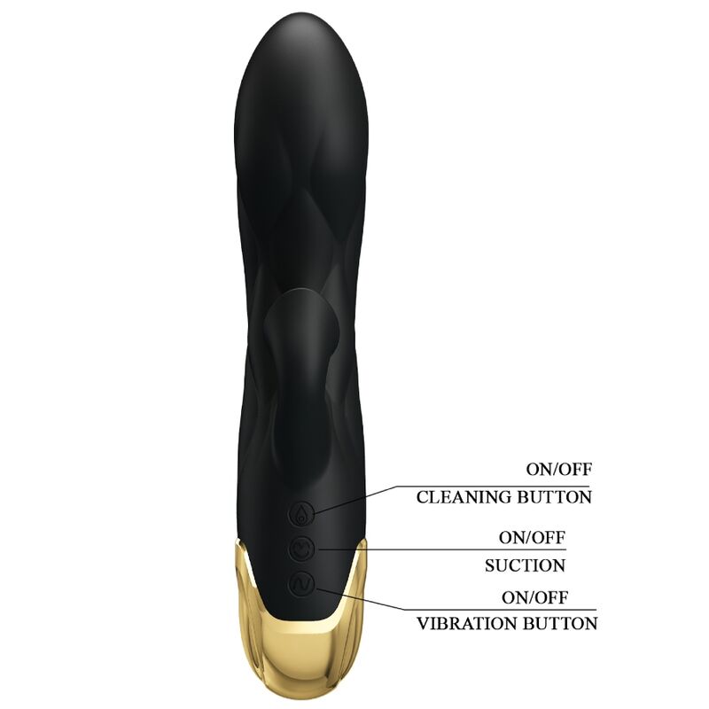 PRETTY LOVE - SCHWARZER WIEDERAUFLADBARER, VERGOLDETER LUXUSVIBRATOR – Vibrator Bild 6