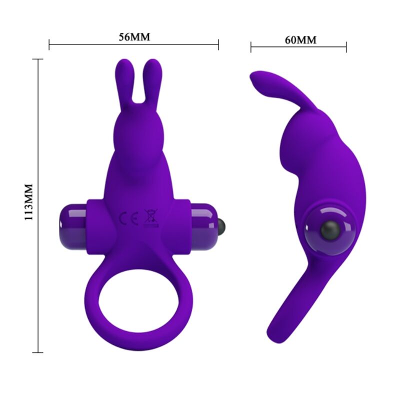PRETTY LOVE - VIBRATORRING I KANINCHEN FÜR LILA PENIS – Vibrator Bild 9