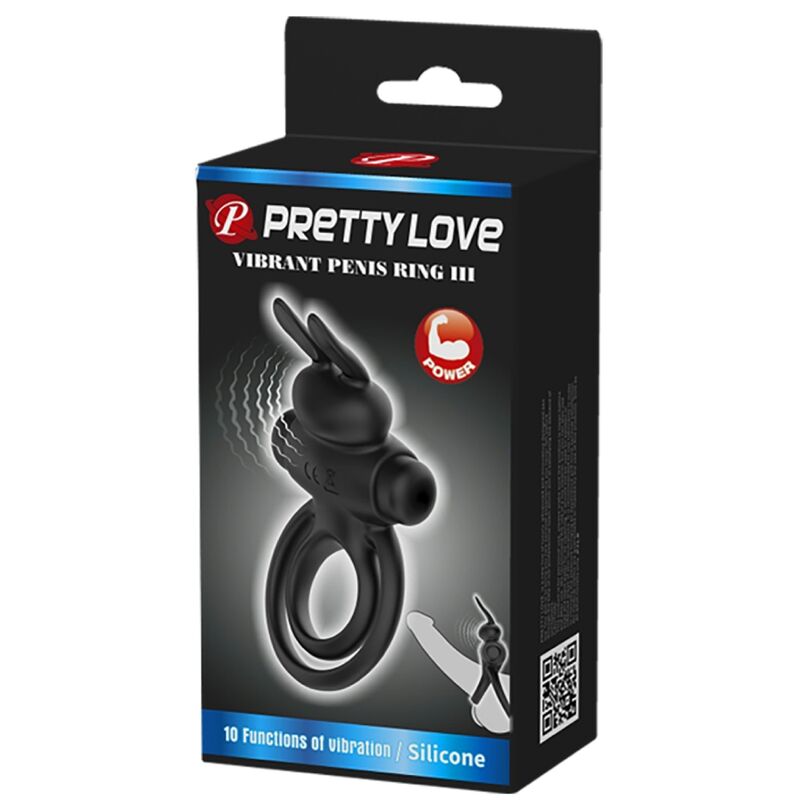 PRETTY LOVE - VIBRATOR III KANINCHENRING FÜR SCHWARZEN PENIS – Vibrator Bild 18