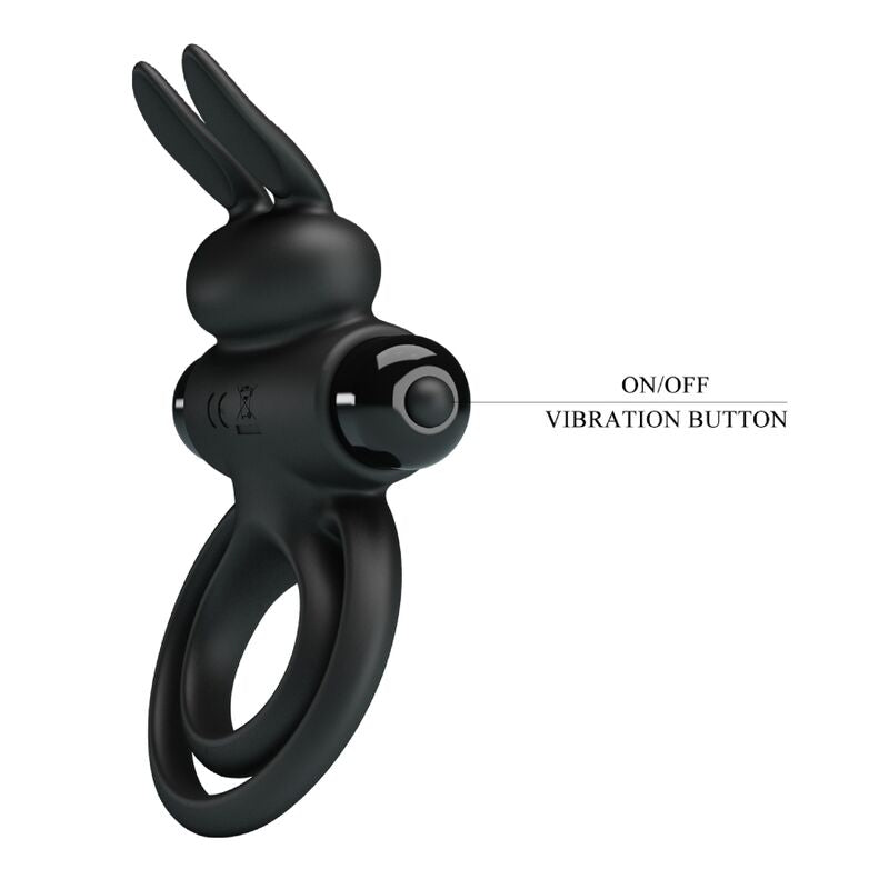 PRETTY LOVE - VIBRATOR III KANINCHENRING FÜR SCHWARZEN PENIS – Vibrator Bild 13