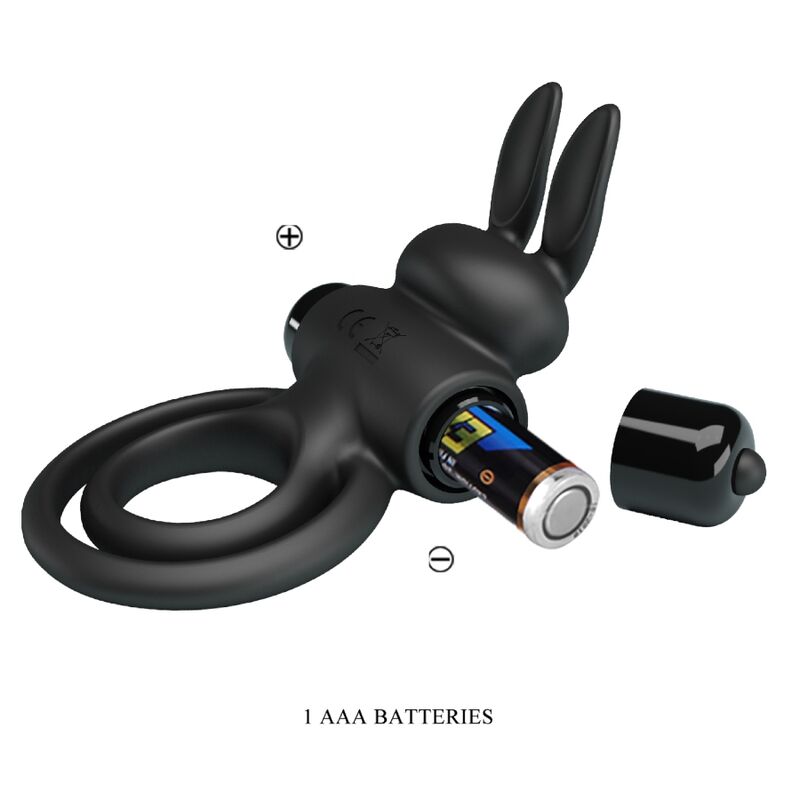 PRETTY LOVE - VIBRATOR III KANINCHENRING FÜR SCHWARZEN PENIS – Vibrator Bild 15