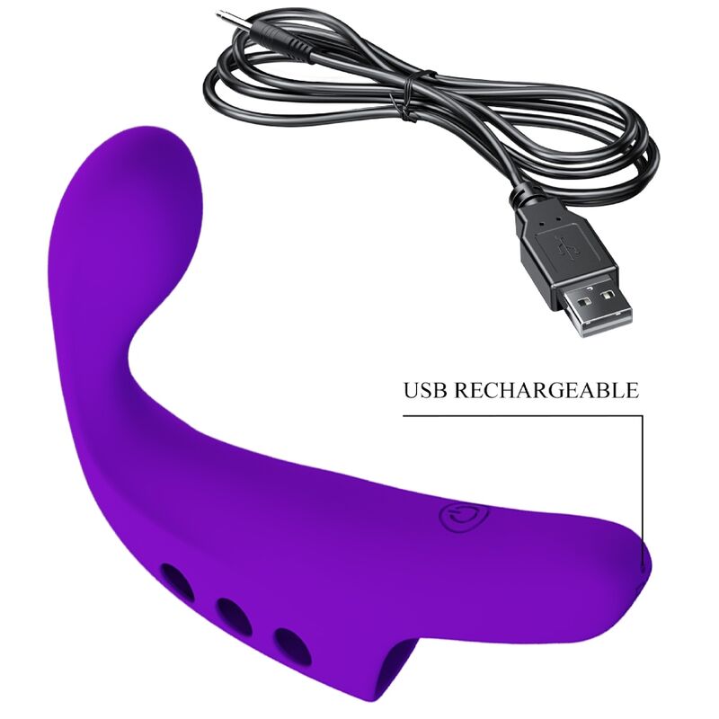 PRETTY LOVE - GORGON PURPLE WIEDERAUFLADBARER FINGERVIBRATOR – Fingervibrator Bild 11