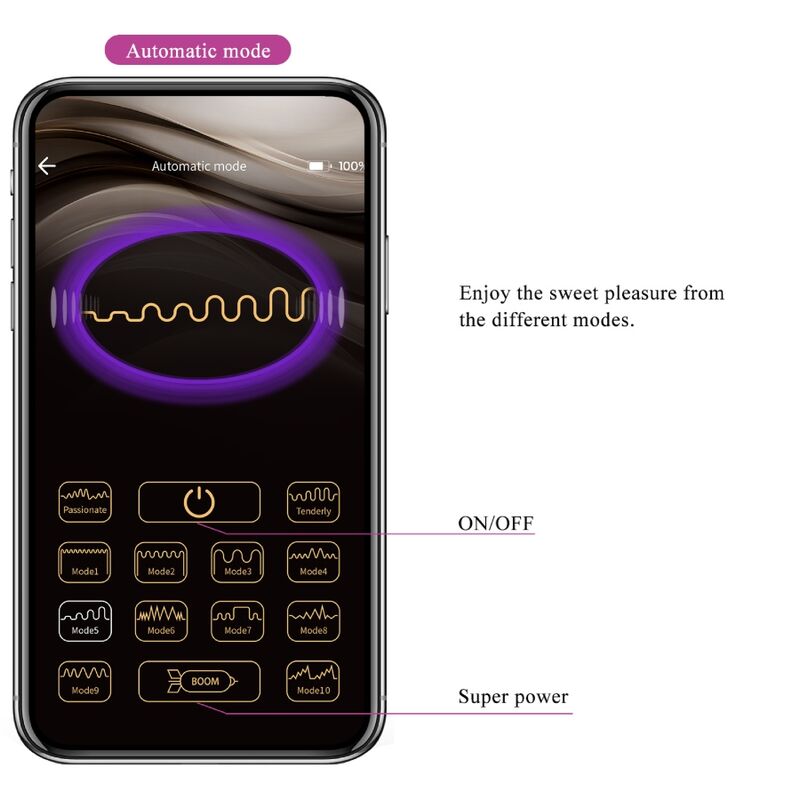 PRETTY LOVE - VIBRIERENDES EI DER NYMPHE, APP-GESTEUERT, LILA – Vibrator Bild 21