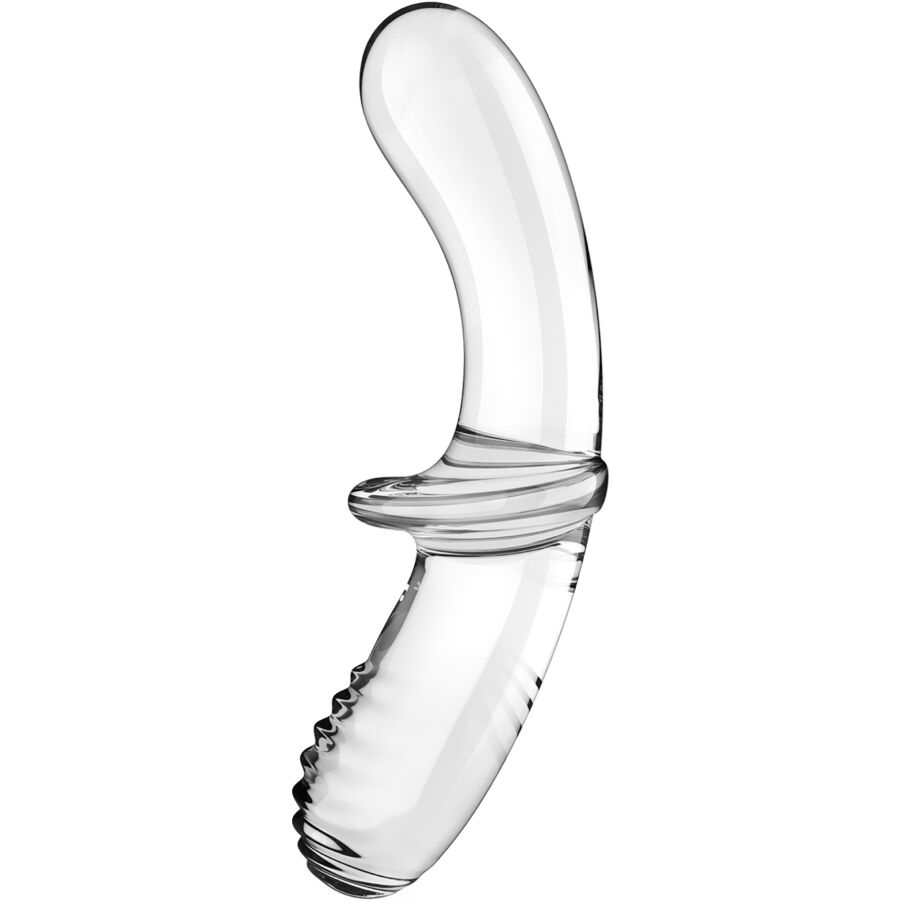 SATISFYER – Doppel Kristall Dildo Transparent, Borosilikatglas, Vaginal-, Klitoral- & Analstimulation bei Secret Pulse im Erotikshop