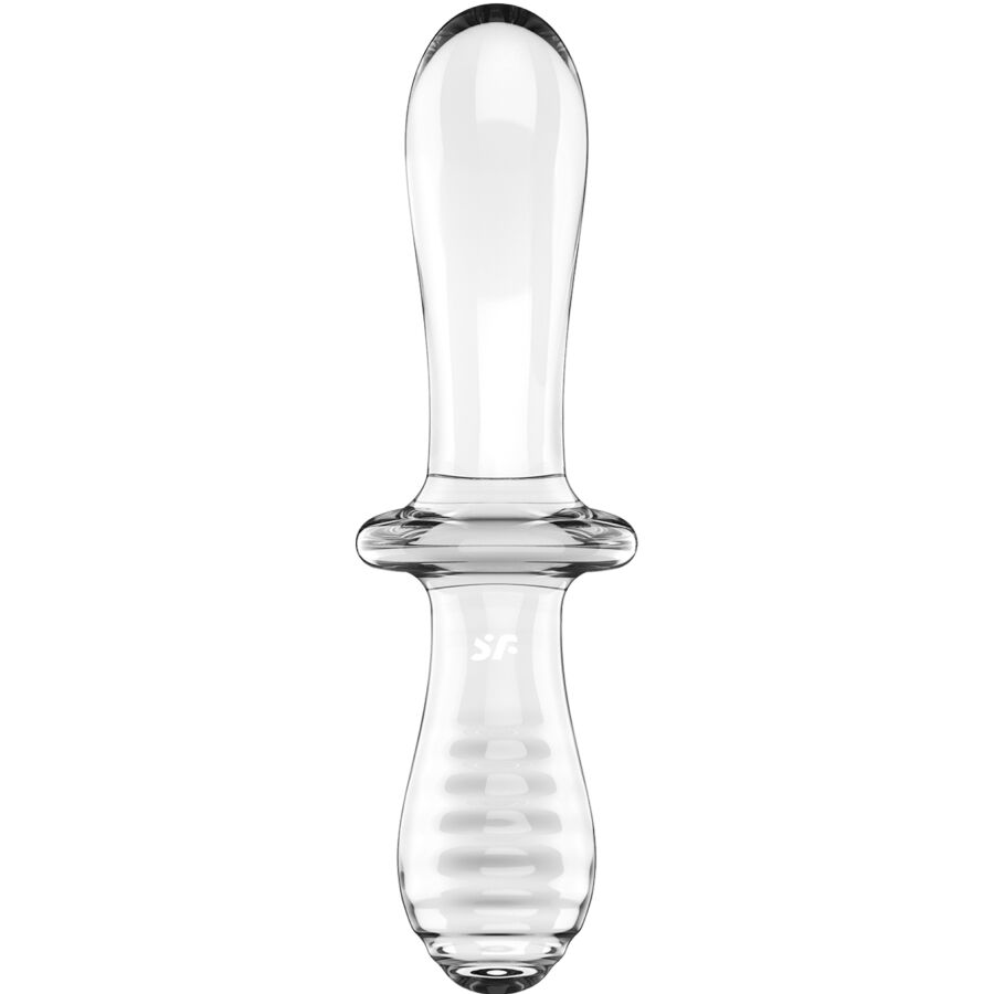 SATISFYER – Doppel Kristall Dildo Transparent, Borosilikatglas, Vaginal-, Klitoral- & Analstimulation Produktansicht und Details