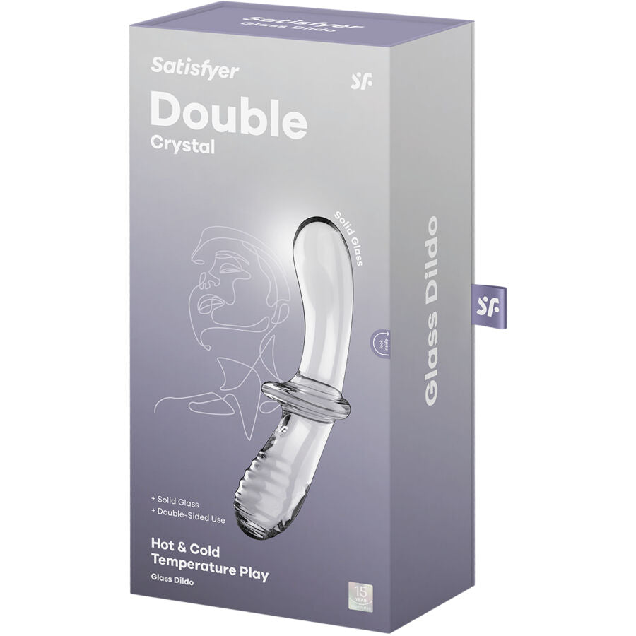SATISFYER – Doppel Kristall Dildo Transparent, Borosilikatglas, Vaginal-, Klitoral- & Analstimulation für sinnliche und diskrete Momente