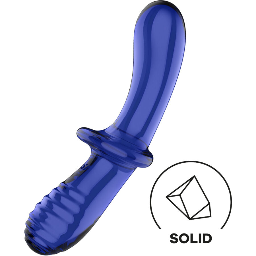 SATISFYER – Doppel Kristall Dildo Blau, Borosilikatglas, Vaginal-, Klitoral- & Analstimulation Masturbator diskret online kaufen
