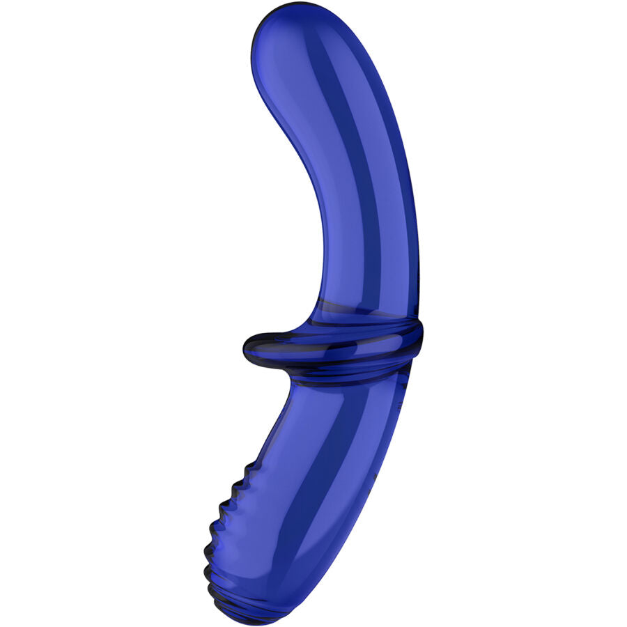 SATISFYER – Doppel Kristall Dildo Blau, Borosilikatglas, Vaginal-, Klitoral- & Analstimulation für sinnliche und diskrete Momente