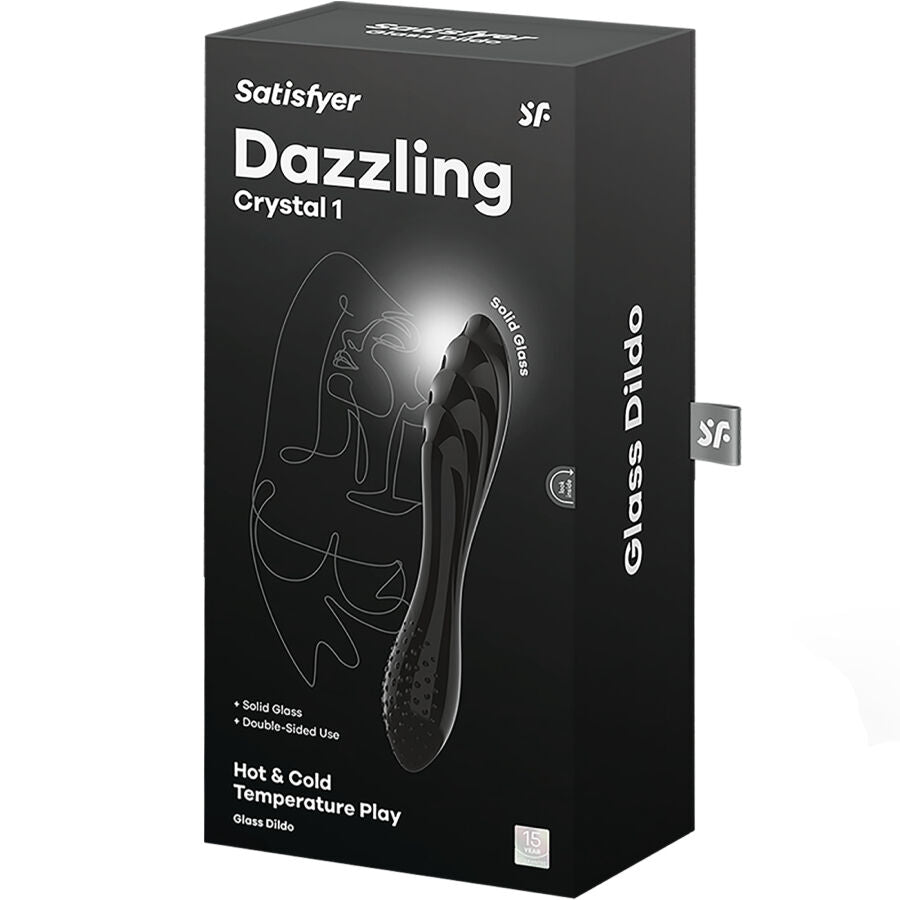 SATISFYER – Schillerndes Kristall Schwarz, Borosilikatglas, G-Punkt- & Klitorisstimulation für sinnliche Momente allein oder zu zweit