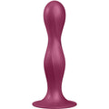 SATISFYER - DOUBLE BALL-R SILIKONDILDO GRANAT Dildo diskret online kaufen