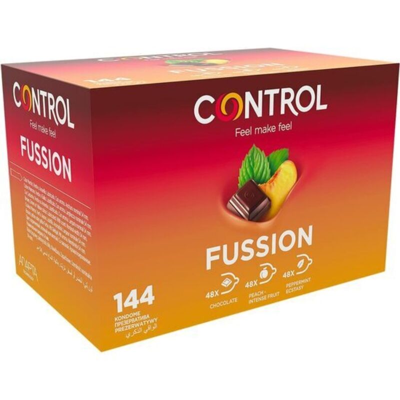 Control Adapta Fussion Kondome 144er-Pack – Aromatisierte Kondome mit Schokolade, Minze & Pfirsich Kondome diskret online kaufen