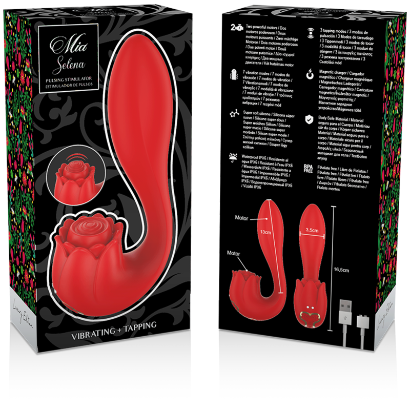 MIA Selena Stimulator Rot | 2 Motoren, 7 Vibrations- & 3 Pulsmodi – Vibrator Bild 5