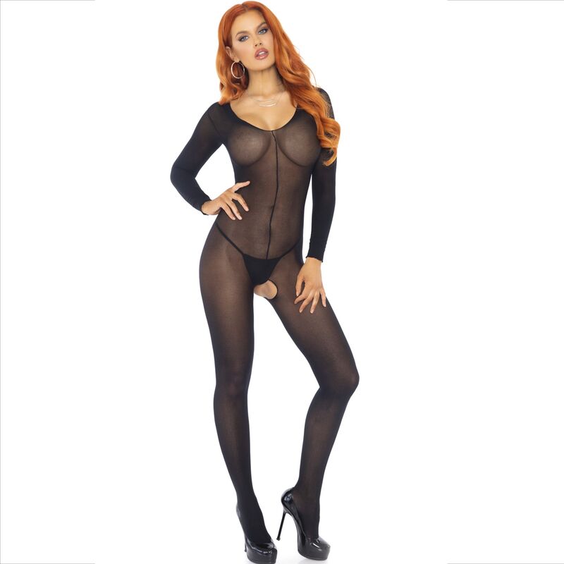 LEG AVENUE - BODYSTOCKING LANGARM SCHWARZ für sinnliche Momente
