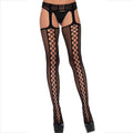 LEG AVENUE - STRÜMPFE MIT NETZ UND GARTER SCHWARZ Strümpfe Produktansicht