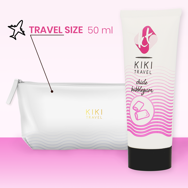 KIKÍ TRAVEL Gleitgel Strawberry Gum – 50 ml, Vegan & Wasserbasiert Produktverpackung und Details