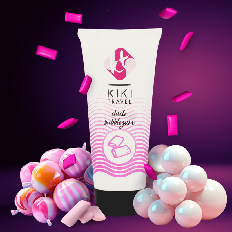 KIKÍ TRAVEL Gleitgel Strawberry Gum – 50 ml, Vegan & Wasserbasiert für Komfort und sinnliche Anwendung