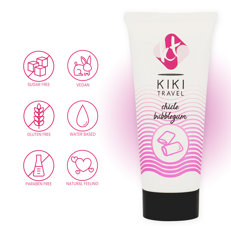 KIKÍ TRAVEL Gleitgel Strawberry Gum – 50 ml, Vegan & Wasserbasiert bei Secret Pulse im Erotikshop