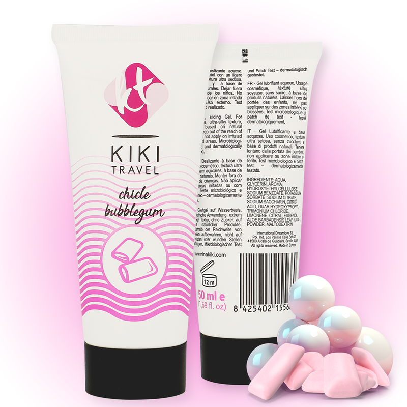 KIKÍ TRAVEL Gleitgel Strawberry Gum – 50 ml, Vegan & Wasserbasiert für geschmeidige intime Momente