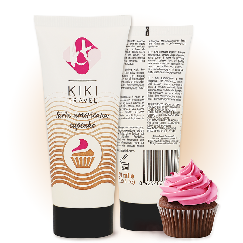 KIKÍ TRAVEL Gleitgel Cupcake – 50 ml, Vegan & Wasserbasiert für geschmeidige intime Momente